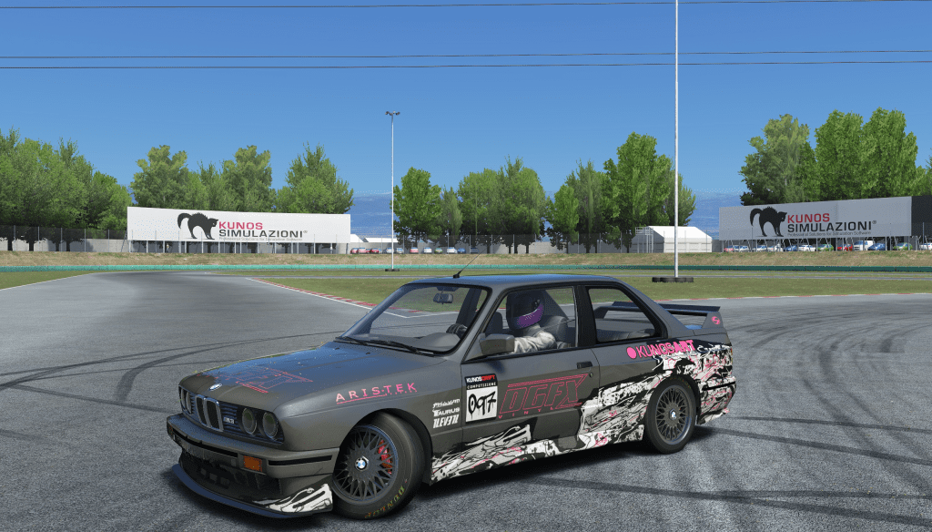 a BMW m3 E30 on the Drift Map in Assetto Corsa with the pure mod running