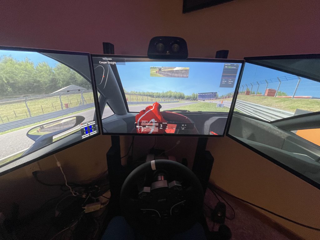 sim lab gt1 evo sim racing rig with TK Racing Triple Monitor Stand